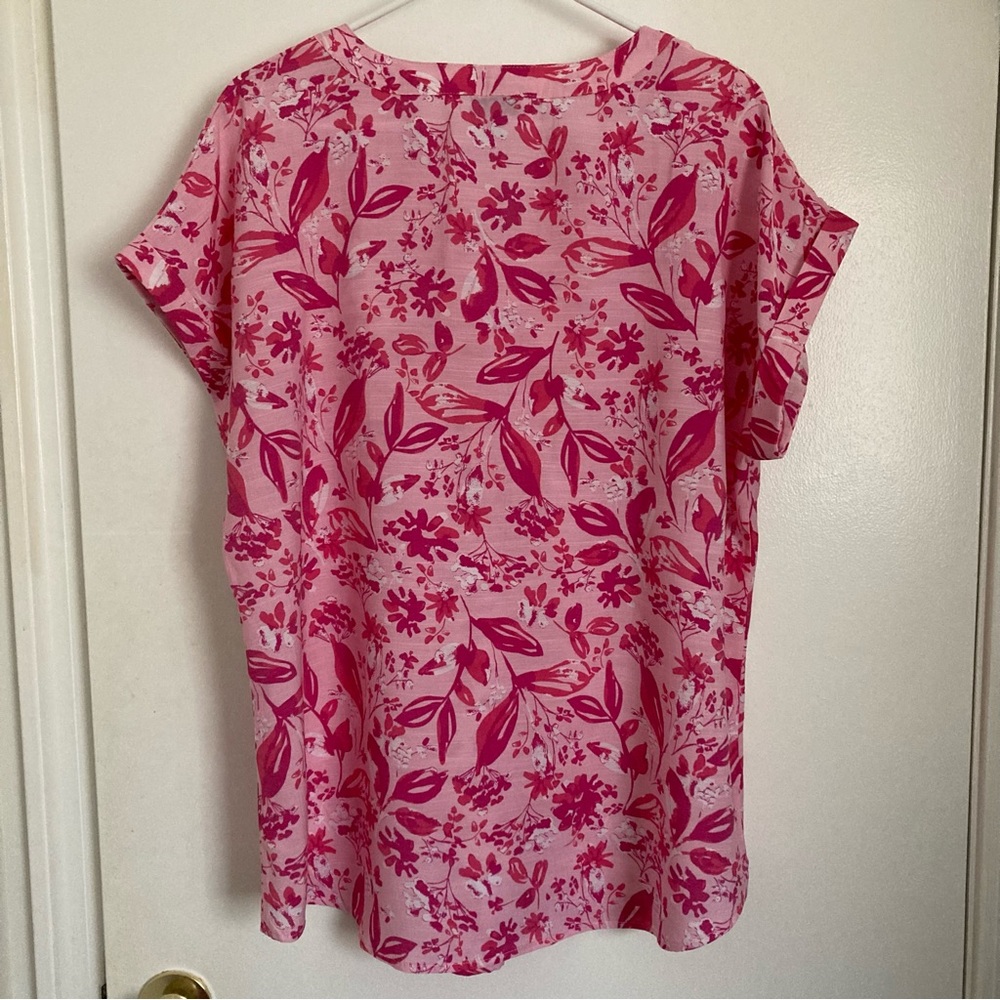 Kim Rogers Pink Floral Blouse XL NWT - Picture 2 of 7